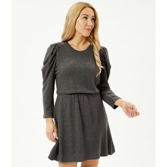 Matilda Jane NEW Gramercy Womens Smocked Knit Dress Washed Black Small - Picture 1 of 6